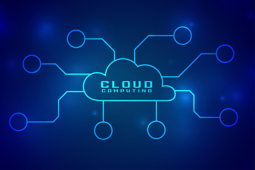 Cloud computing digital technology concept diagram